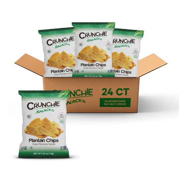 Crunchie Snacks Green Plantain Chips – Box of 24 Packs